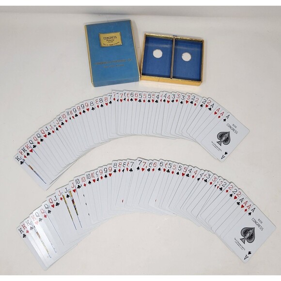 Vintage Congress Cel-U-Tone Finish Playing Cards Double Deck Poodle Dogs - Picture 6 of 8